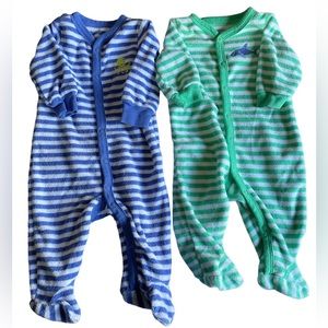 Bundle of 2 Carter's Terry Snap-Up Sleep & Play Pajamas